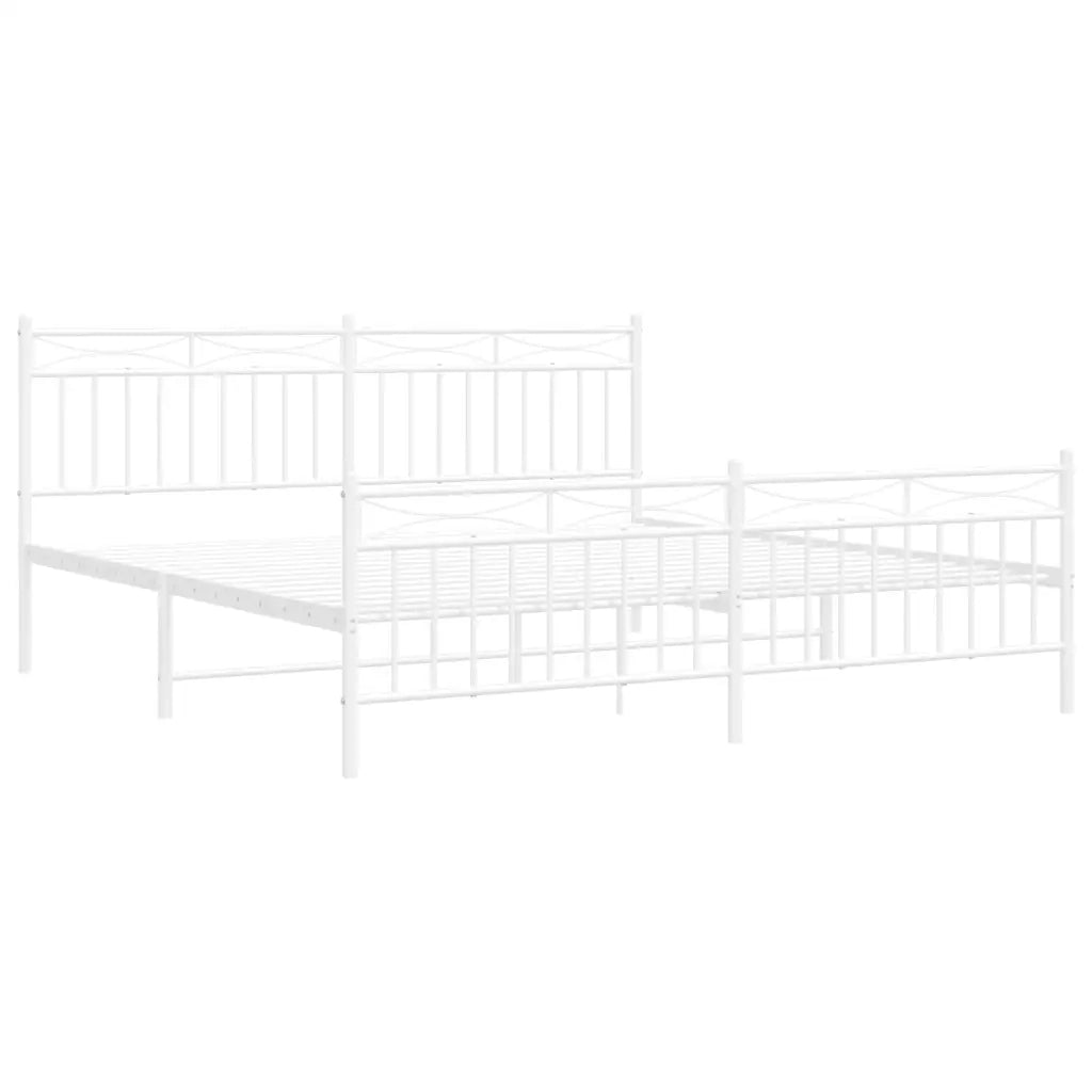 vidaXL Giroletto con Testiera e Pediera Metallo Bianco 183x213 cm