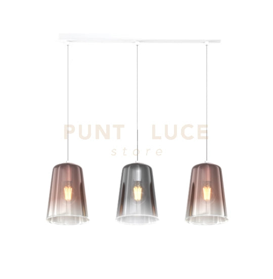 SOSPENSIONE BIANCO RETTANGOLARE 3 LUCI (2 RA + 1 CR) 1164BI-S3 R-RC