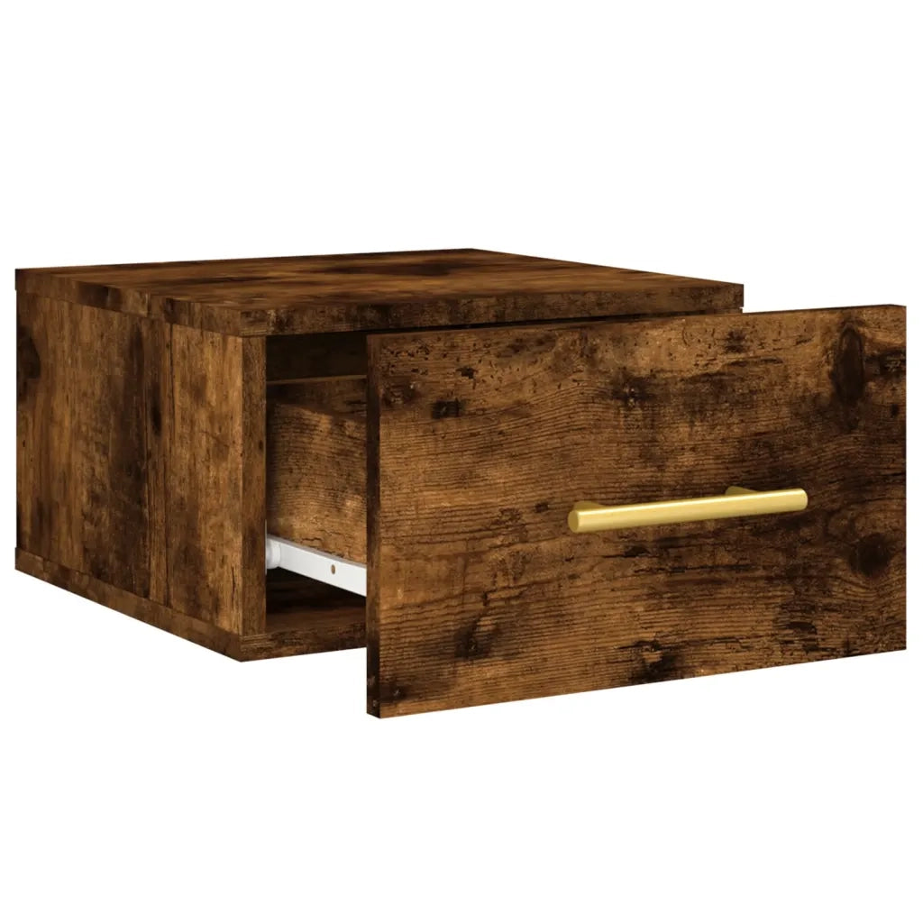 Comodino a Muro Rovere Fumo 35x35x20 cm 829798