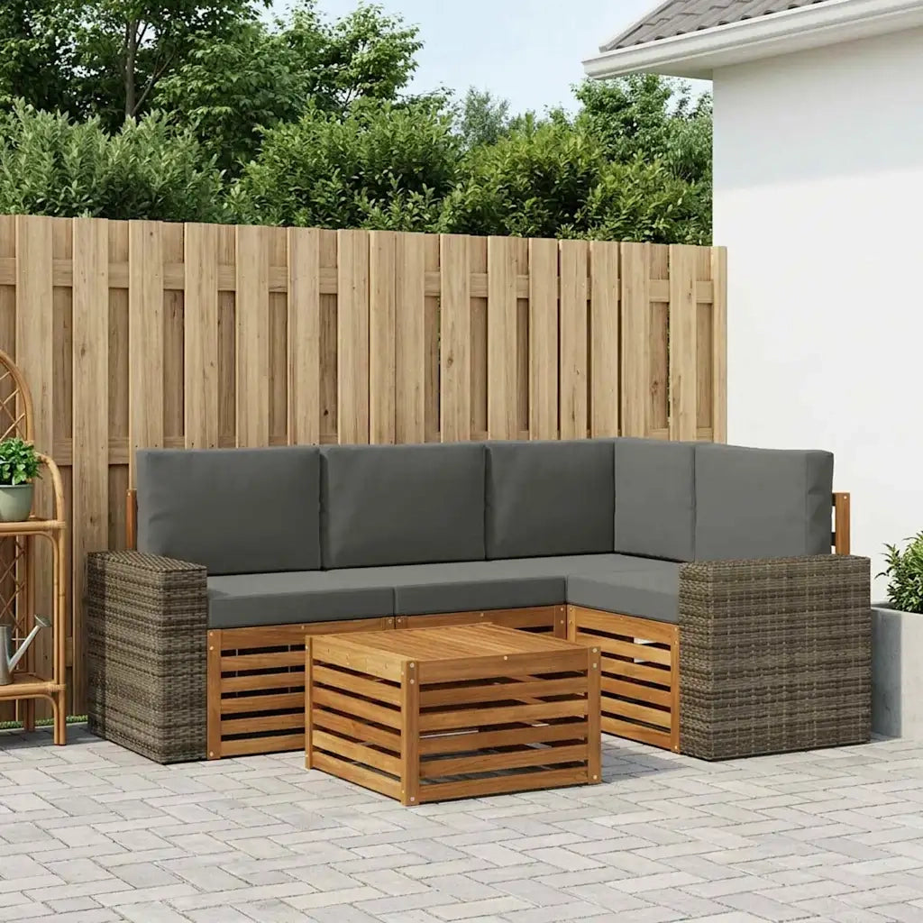 Set di divani da esterno 5 pcs Naturale e Antracite
