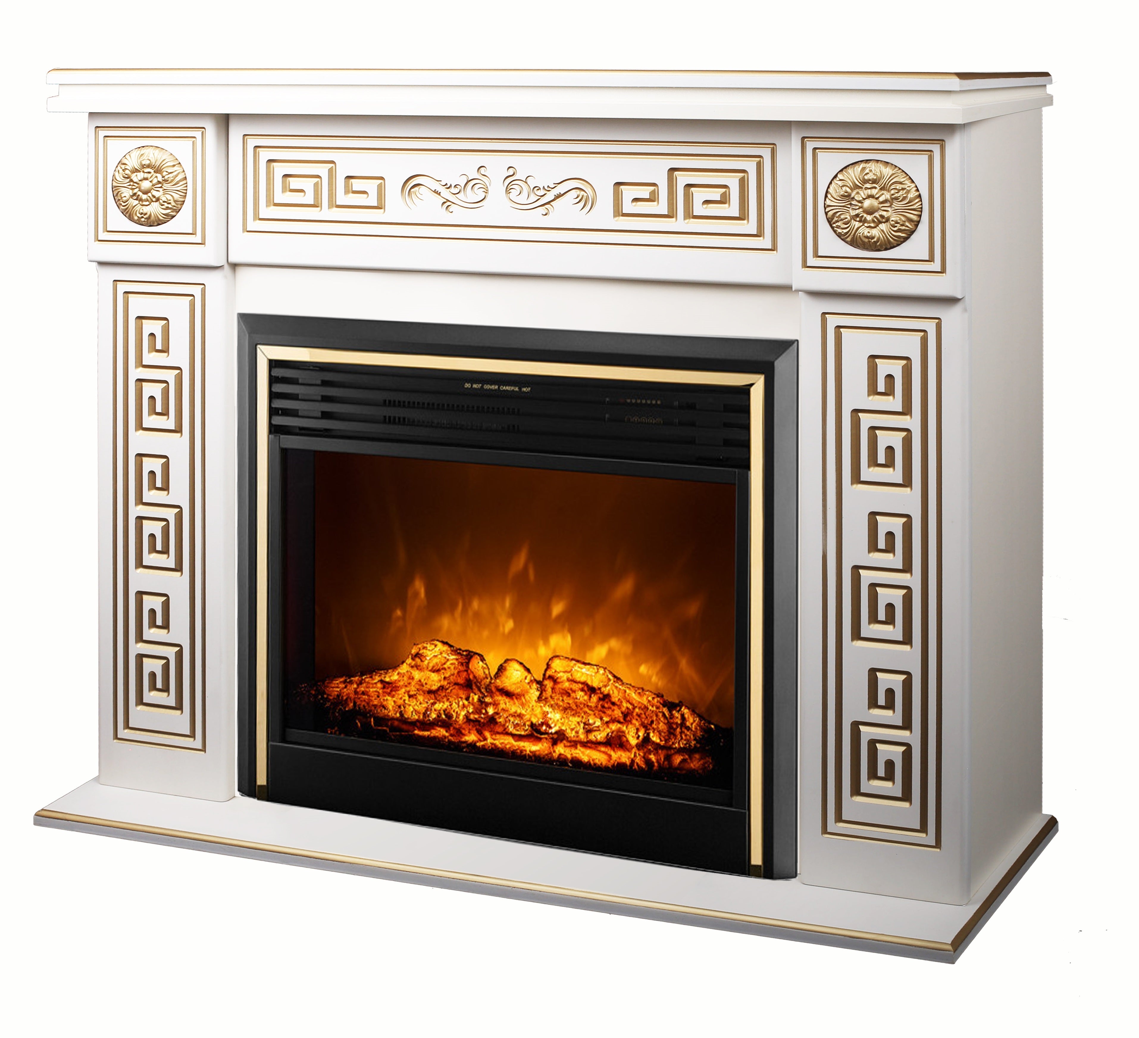 Camino Elettrico da Pavimento 101x140x33 cm Effetto Fiamma 1950W Versailles maxi & Richi Avorio