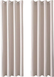 Tendaggio oscurante beige Tendaggi termici Protezione dal freddo tendaggi Opaco con anelli Set da 2 200 cm lungo 140 cm largo Tendaggio per soggiorno Camera da letto Moderno