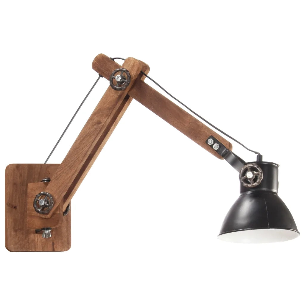 Lampada da Parete Stile Industriale Nera Rotonda E27 320577
