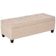 Divano letto imbottito con contenitore e braccioli ¨C Minimal ¨C Beige 125x49x41.5 cm