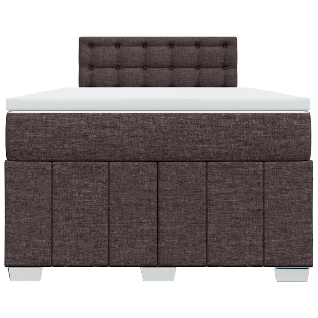 Giroletto a Molle con Materasso Marrone Scuro 120x190cm Tessuto 3287024