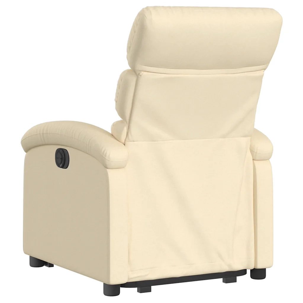 Poltrona Alzapersona Reclinabile Elettrica Crema in Tessuto 3204011