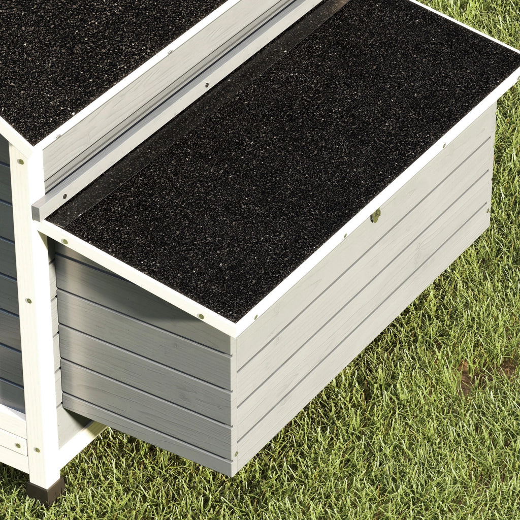 Pollaio in Legno da Esterno con 2 Nidi ¨C Xylo ¨C Grigio 150x100x96,5 cm