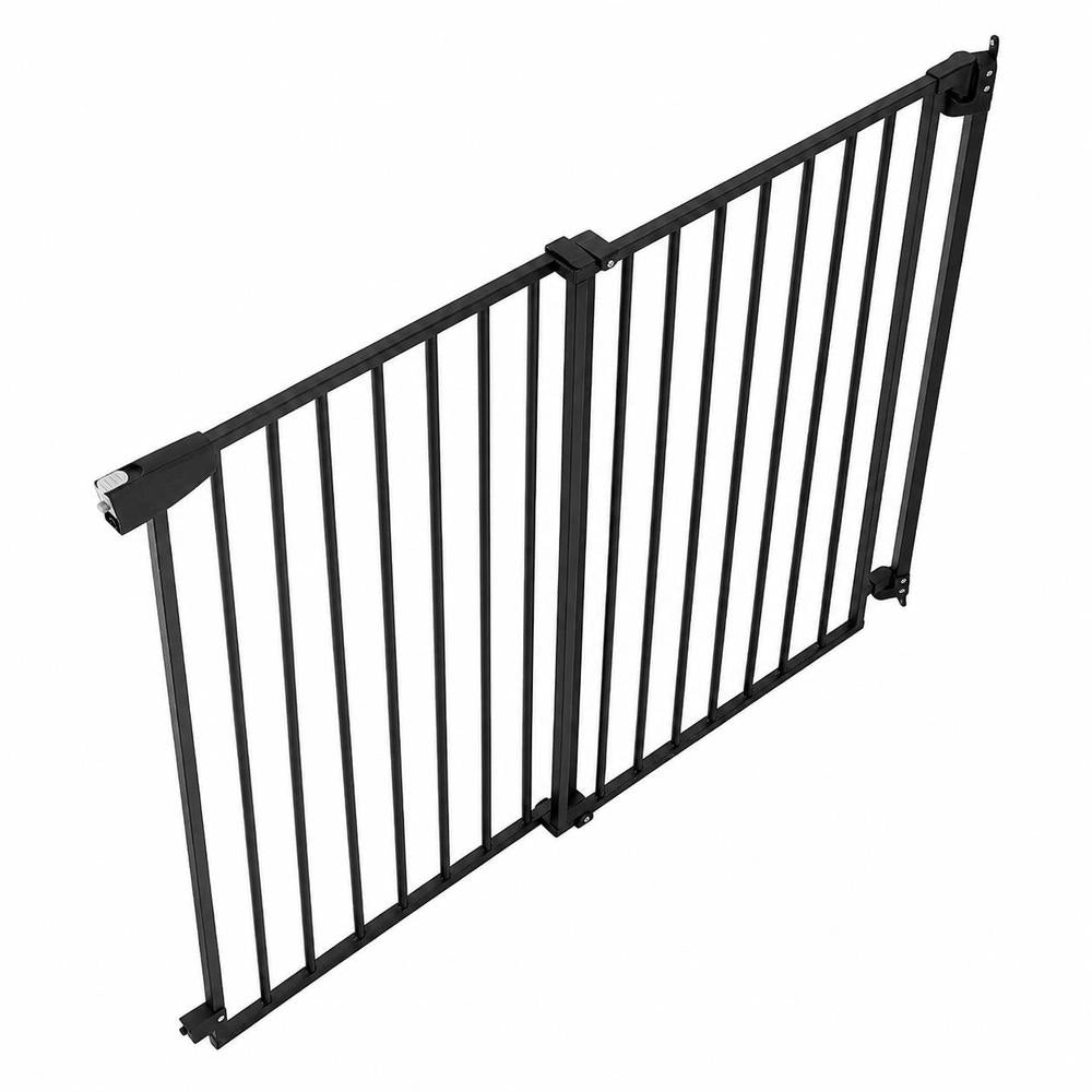 Cancelletto Sicurezza Bambini 778-1210mm Altezza 760mm Nero Senza Barra Inferiore Kit Montaggio Scale Porte