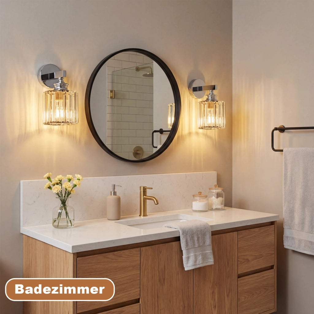 ZMH Lampada da Parete Moderna in Cristallo E27 da Interno per Comodino Corridoio Scala Camera da Letto Senza Lampadina