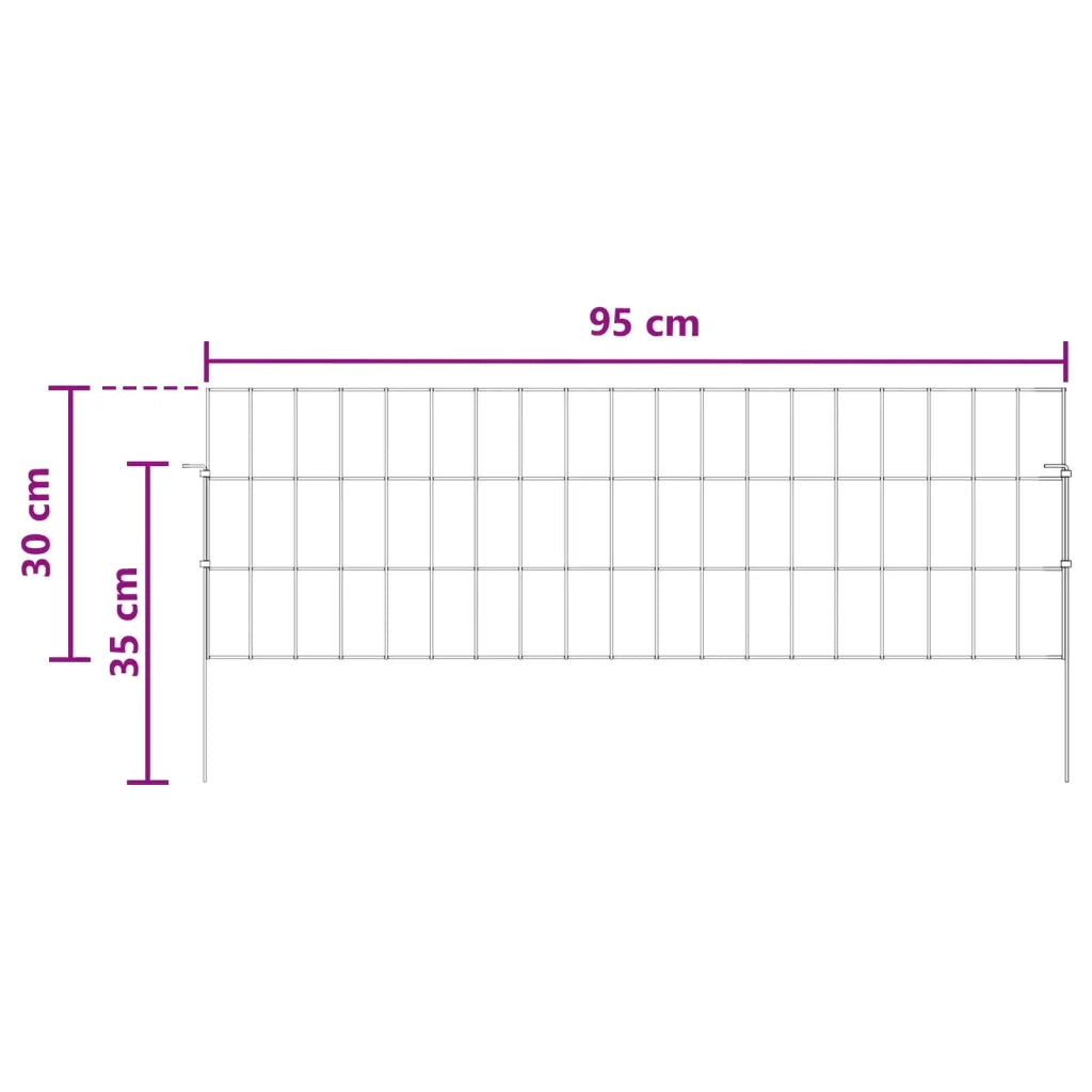 Recinzione da Giardino con Picchetti 48 pcs 95 x 30 cm Mesh 3438045