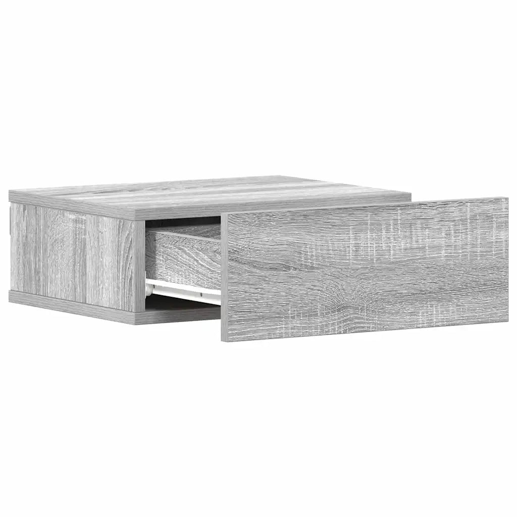 Comodino Pensile-Tavolino da notte Grigio Sonoma 40x30x15cm in Legno Multistrato