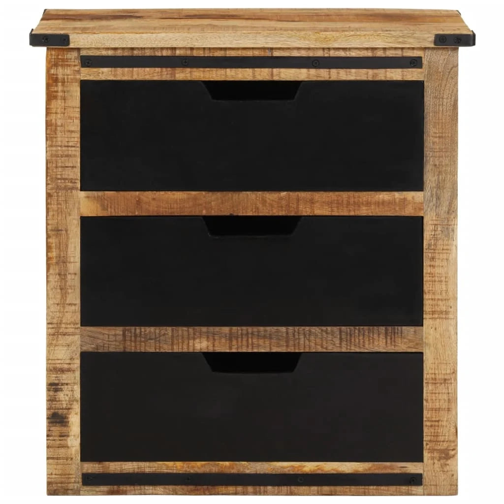 Credenza cassettiera armadio mobile contenitore organizer per cucina soggiorno salotto con 3 cassetti 55 x 35 x 60 cm legno massello di mango marrone 02_0029737