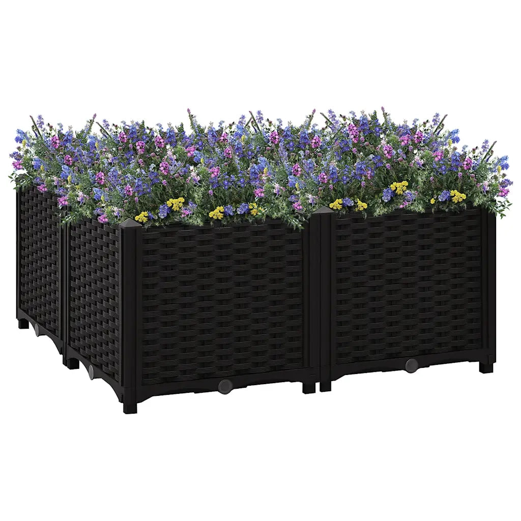 Fioriera | Cassetta per fiori | Vaso Rialzata 80x80x38 cm in Polipropilene