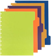 Index Tabs Multicolore - 5 pezzi - Plastica - Legata a disco - 28x23cm - Indicazioni per Notebook e Planner - Indicatascrittoio