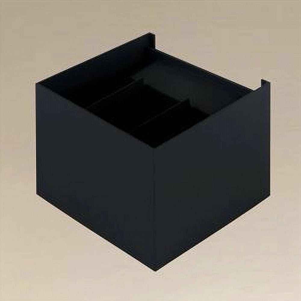 Trade Shop - Applique Led A Cubo 12 Watt Lampada Quadrata Nero Da Parete Interno Ip20 00755 -