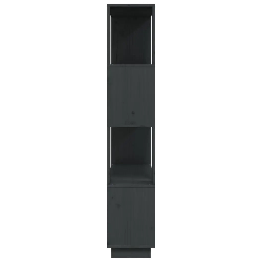Libreria/Divisorio Grigio 80x25x132 cm Legno Massello di Pino