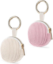 Scatole per gioielli in velluto a righe Miniature per organizzare anelli, orecchini e collane per ragazze e regali di compleanno 5,5 x 5,8 x 2 cm (Rosso e Beige) - Set da 2