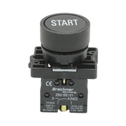 Pulsante di comando START nero con ritorno 1NO, 400V/10A, LAY5 Breckner Germany