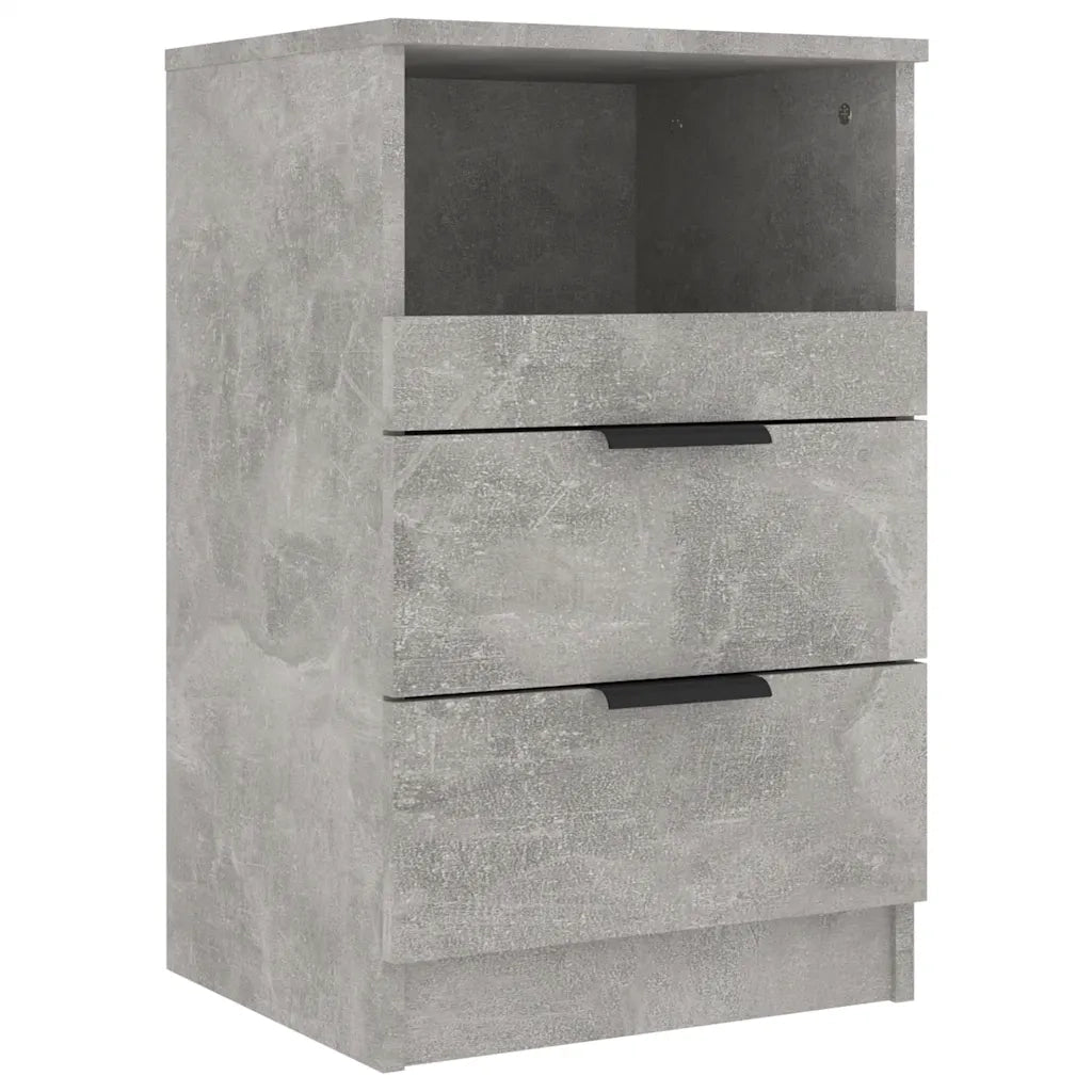 Comodini 2 pz-Set di 2 Tavolino da notte Grigio Cemento in Legno Multistrato 311563