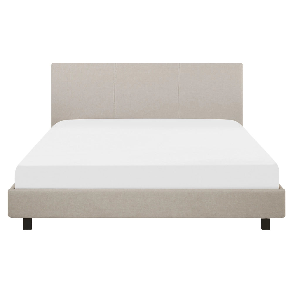 Letto a doghe Tessuto in poliestere beige imbottito 160 x 200 cm Design moderno
