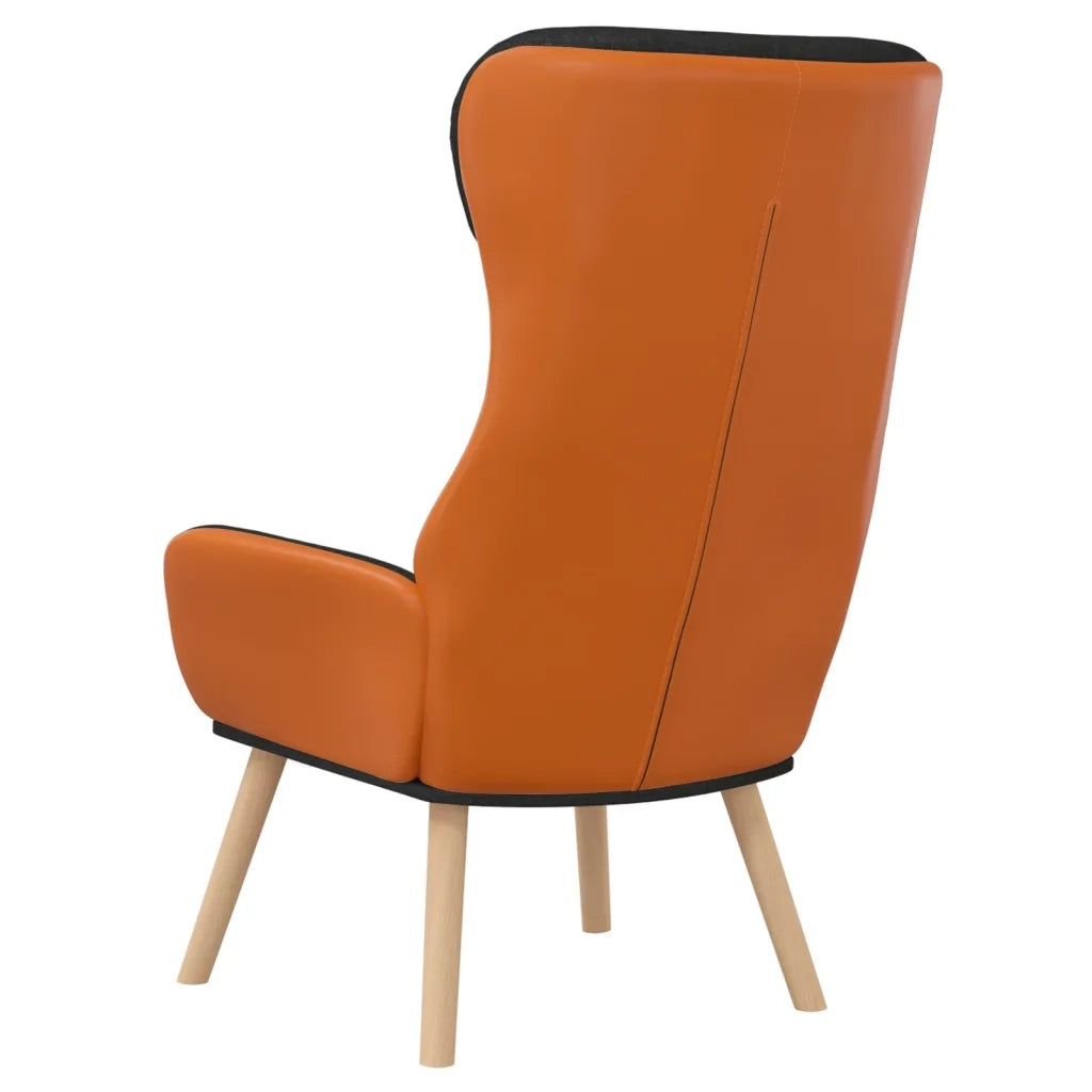Poltrona | Sedia Relax Rilassante Nera in Tessuto e PVC