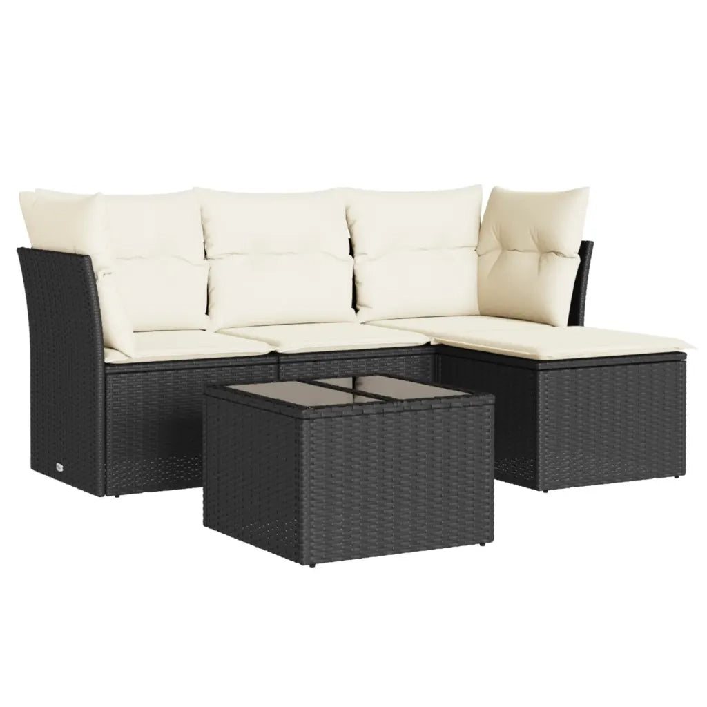 Set Divani da Giardino 5 pz con Cuscini in Polyrattan Nerocod mxl 87531