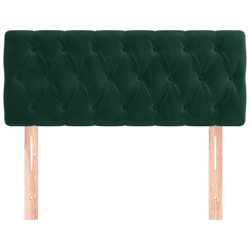 Testiera-Testata-Testiera Decorativa Verde scuro 90x7x78/88 cm in Velluto