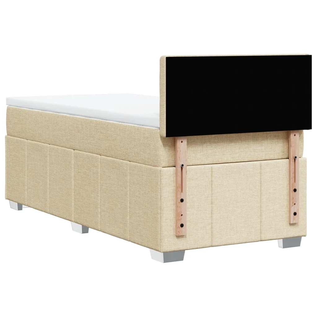 vidaXL Giroletto a Molle con Materasso Crema 90x200 cm inTessuto