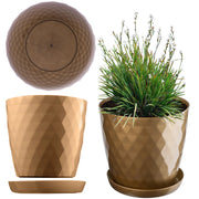 Vaso da fiori in plastica KADAX con supporto, coprivaso, 18 cm, oro, Kadax