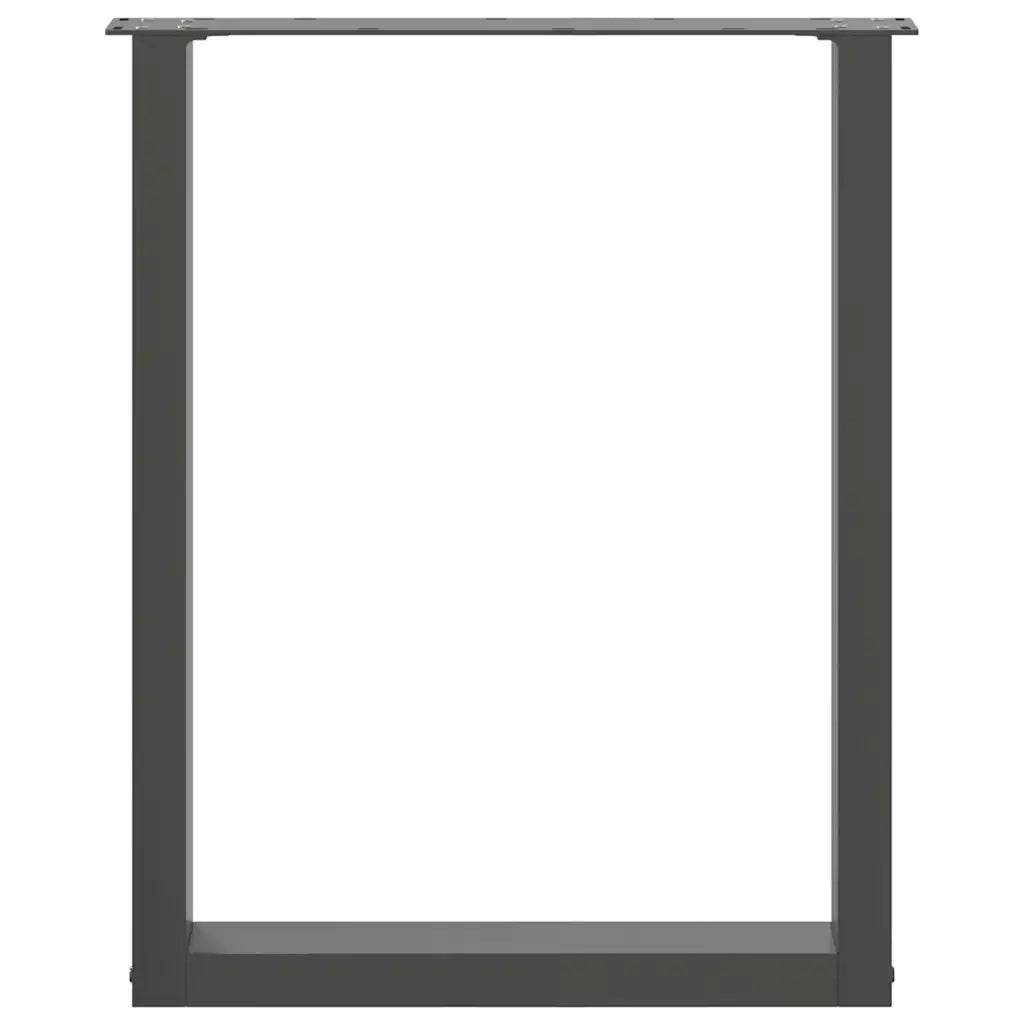 Gambe per tavolo da pranzo a forma di U 2 pz Antracite 70x(72-73) cm Acciaio 4013186