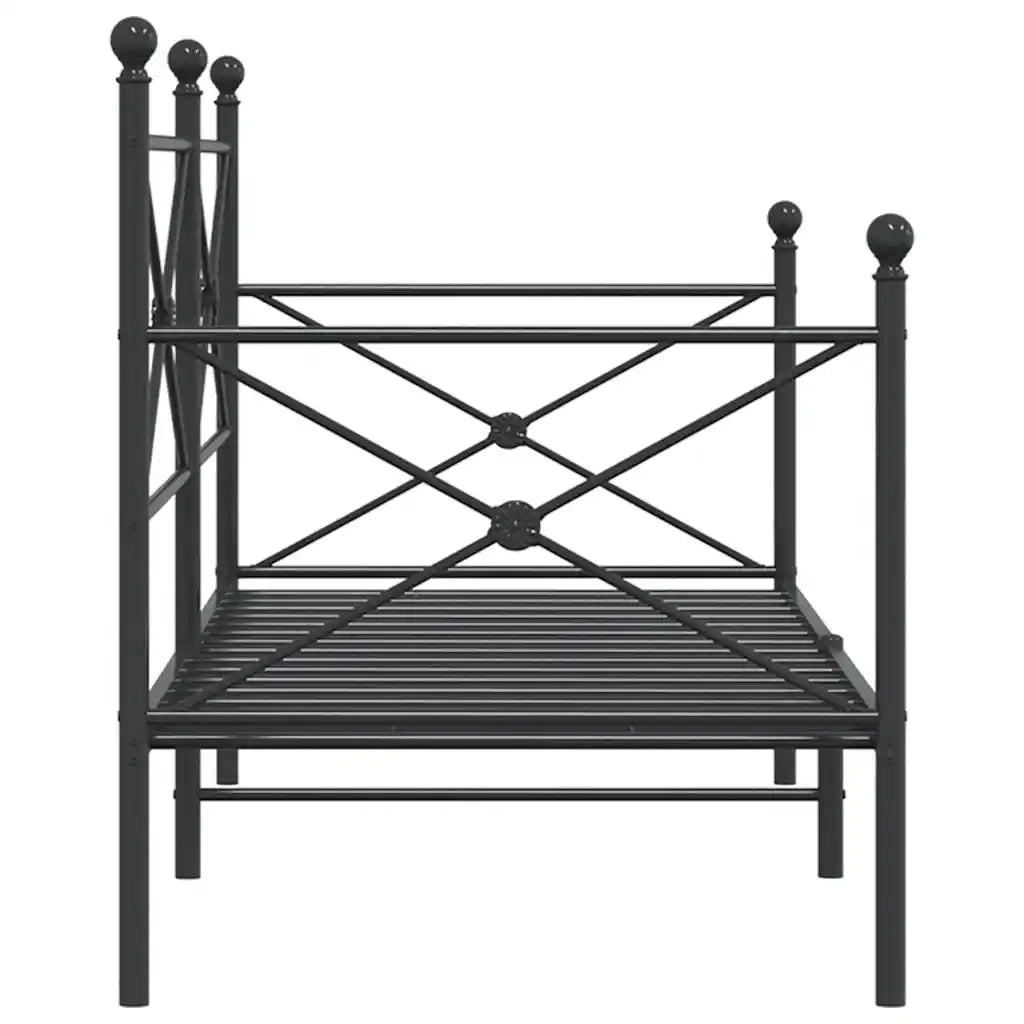 Dormeuse senza Materasso-Divano Letto-Struttura Letto Nero 90x200 cm in Acciaio