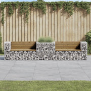 Panca da Giardino con Cesto Gabbione Legno Impregnato di Pinocod mxl 117683