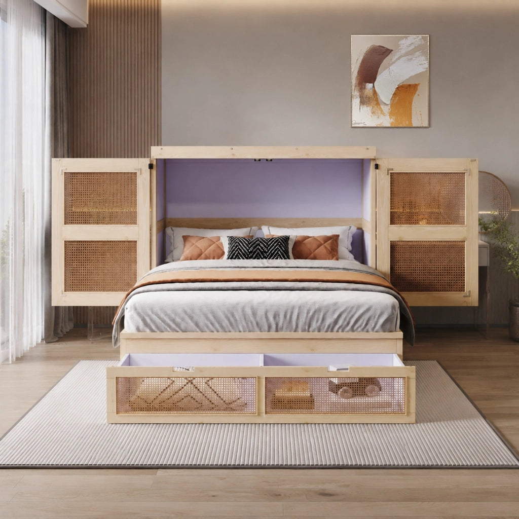 LETTO A SCOMPARSA 140x200 cm Legno colore naturale