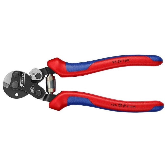 KNIPEX 95 62 160 Cesoia per Funi in Acciaio per Cavi fino a 6 mm e Funi Metalliche fino a 4 mm colore Nero
