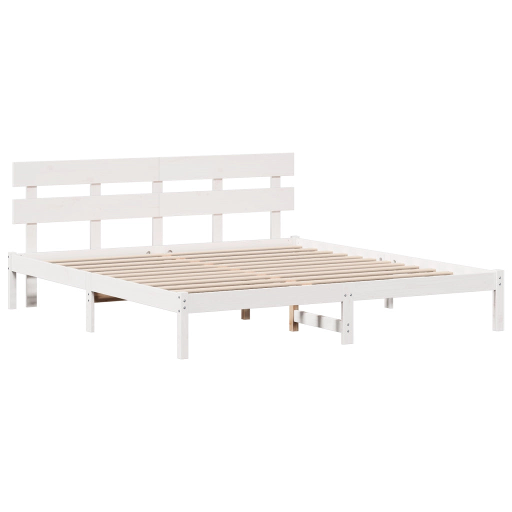 Letto Bianco in Legno di Pino Bianco Legno Massello di Pino