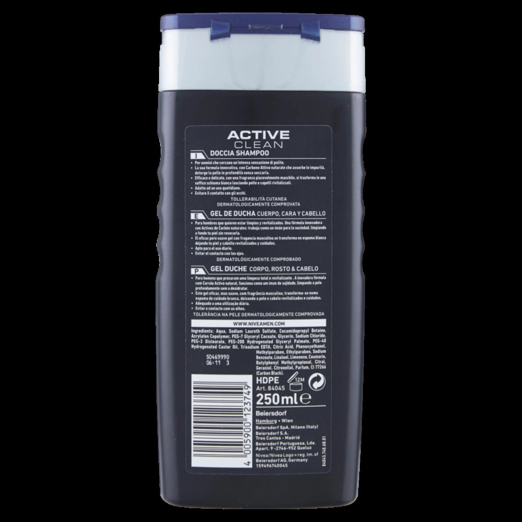 NIVEA DOCCIA MEN ACTIVE CLEAN IN FORMATO DA 250 ML