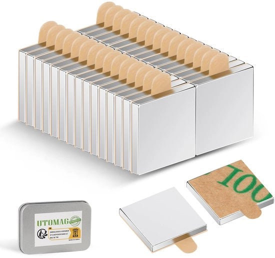 30 pezzi di magneti adesivi 10 x 10 x 1 mm, magneti neodymium, mini magneti adesivi, magneti adesivi per power per lavagne, frigoriferi, foto, strisce magnetiche, pannelli magnetici, attrezzi per hobby, tende a ragnatela