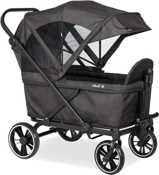 Carrello pieghevole con ruote ammortizzate - aiuto inclinazione - trasporto bambini - metallo e tessuto