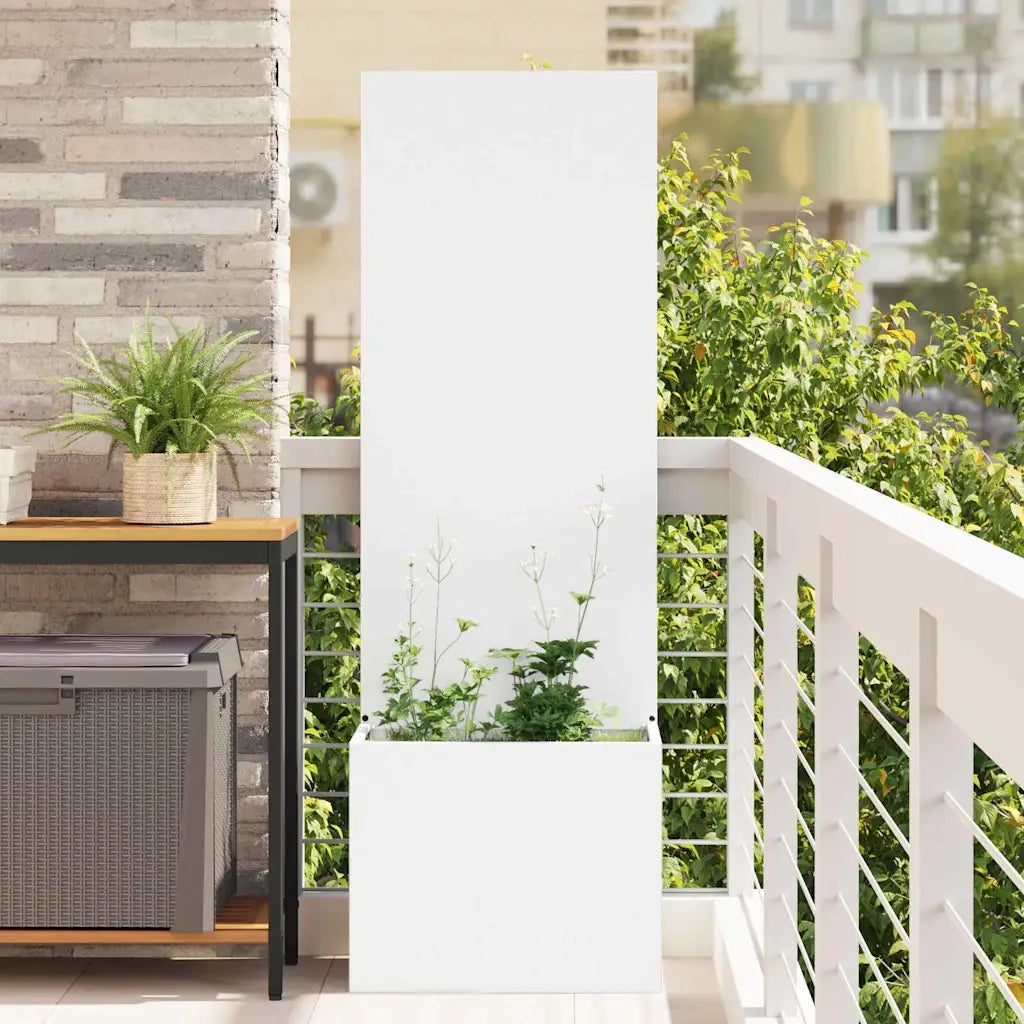 vidaXL Vaso da Giardino con Pannello Decorativo Bianco 50 x 140 cm