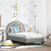 Struttura letto per bambini con testata Grigio Chiaro Velluto