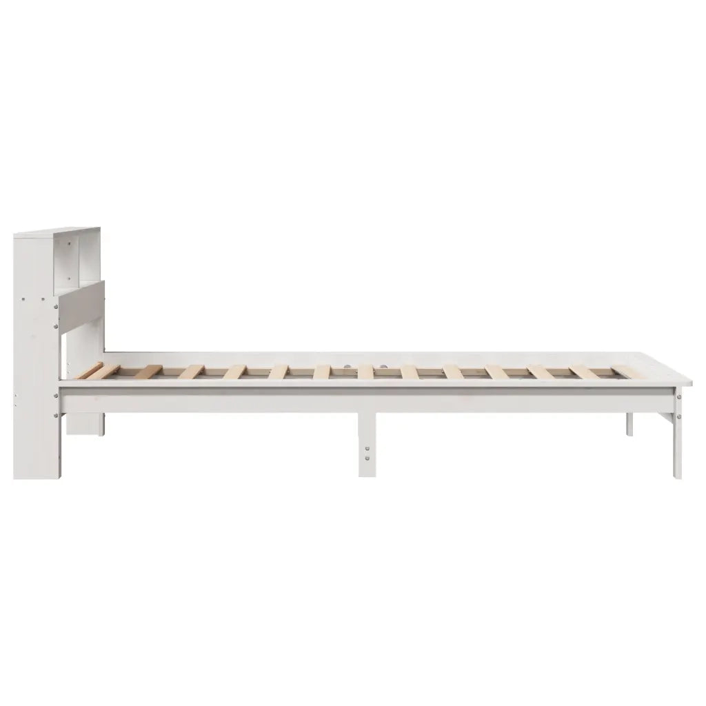 Letto singolo | Letto per adulti | Letto Libreria senza Materasso Bianco 100x200 cm Legno di Pino