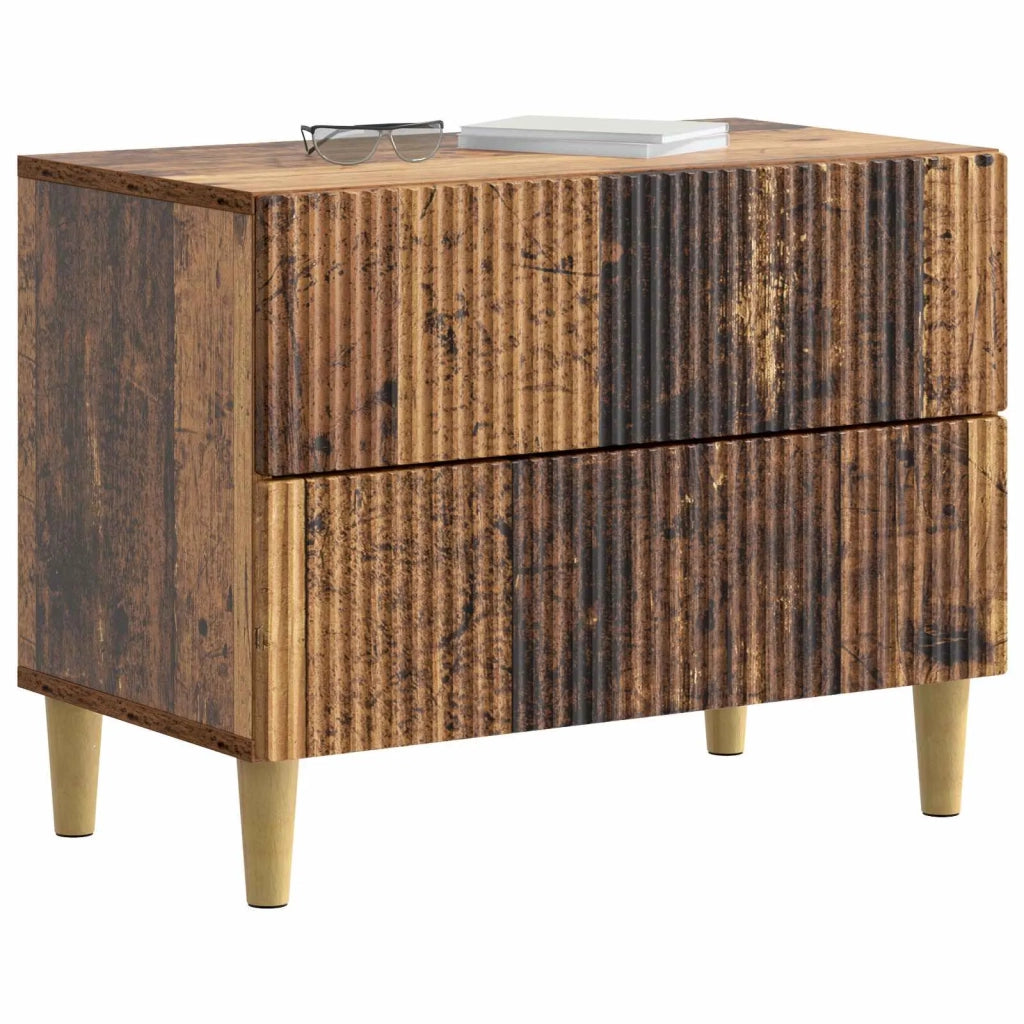 Comodino | Armadio da Notte | Mobiletto da notte con cassetto Legno antico 62 x 34,5 x 48 cm
