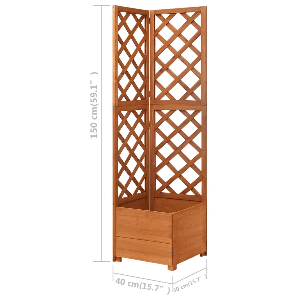 Fioriere | Traliccio ad Angolo 40x40x150 cm in Massello di Abete