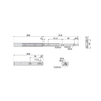 Guide a Sfere per Cassetti con Estrazione Totale e Chiusura Soft H45 mm L300 Bianco Acciaio Emuca