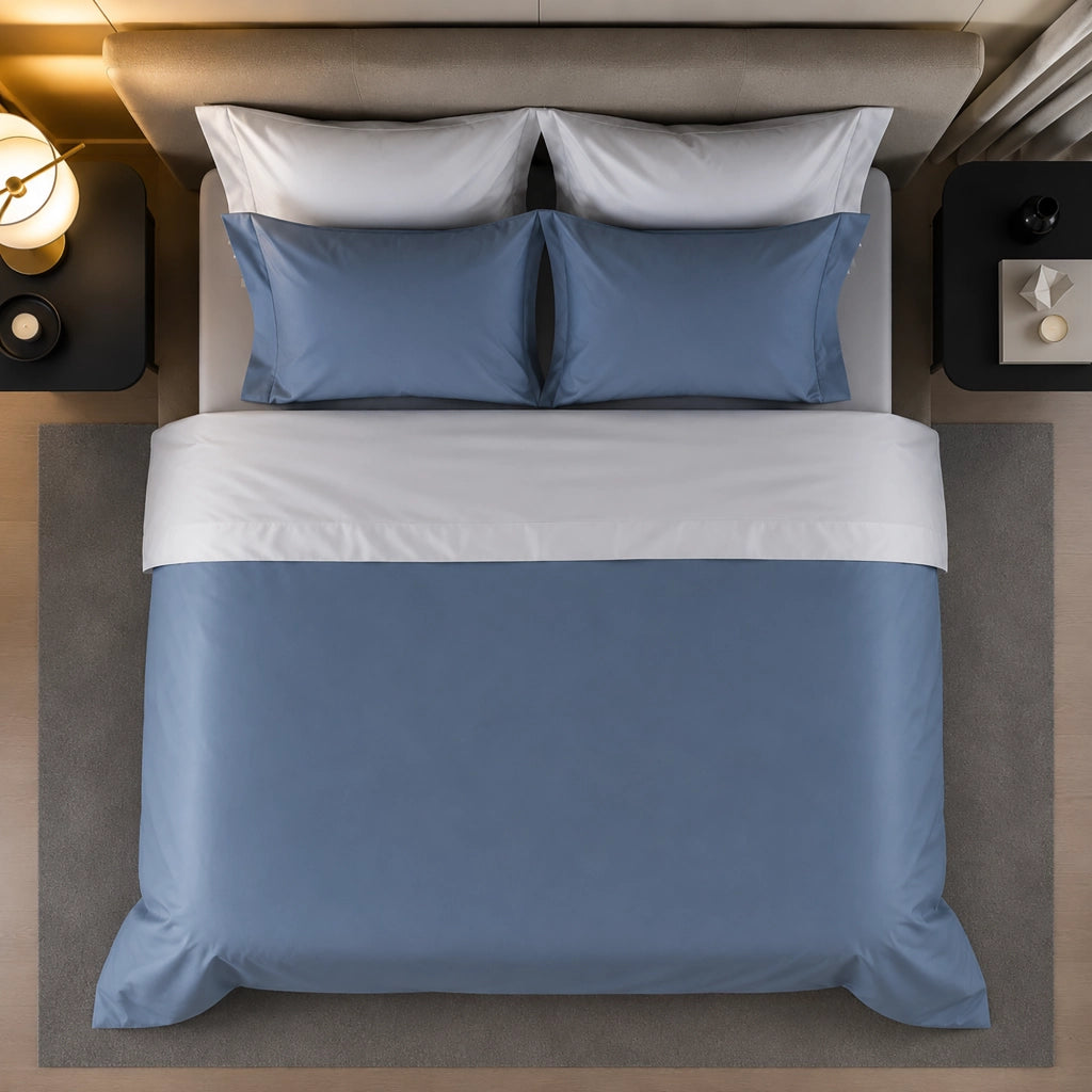 Ropasato, Copripiumino Matrimoniale Federa Inclusa, 260x200 cm blu
