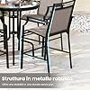 Set di 2 Sedie da Giardino, Poltrona da Bar per Patio, Sedie da Pranzo Altezza con Poggiapiedi e Braccioli, con Gambe in Metallo, Portata 180 kg, 66 x 62 x 114 cm (CaffÃ¨)