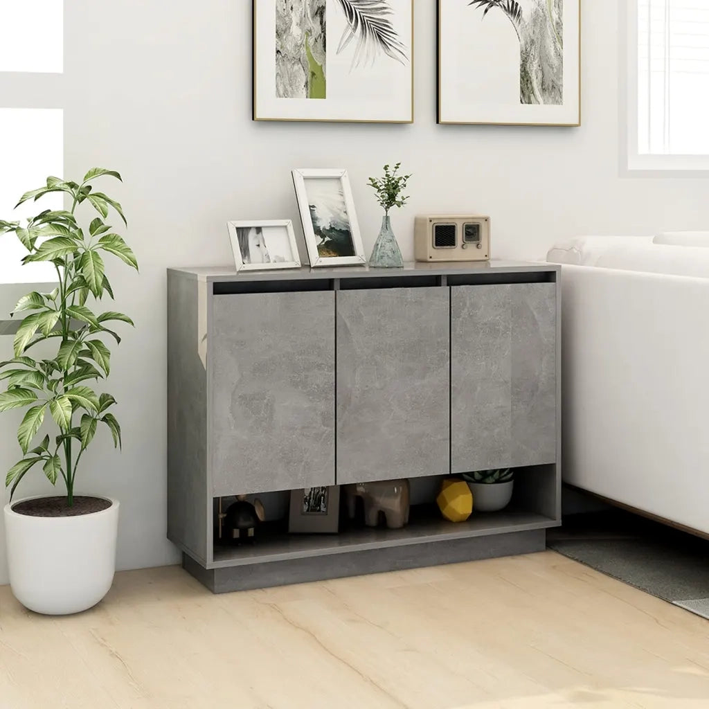 Credenza Grigio Cemento 97x31x75 cm in Truciolato 809534