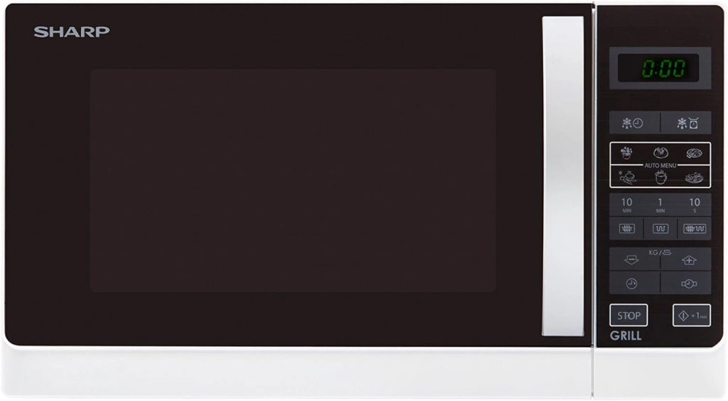 Sharp R-742WW forno a microonde Superficie piana Microonde con grill 25 L 900 W Nero, Bianco