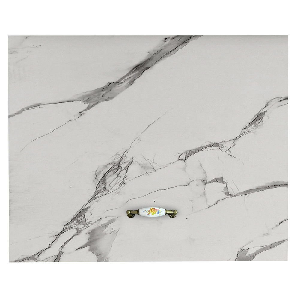 Pensile Cucina con Anta a Ribalta 60x32x49 cm in Legno Bianco Effetto Marmo
