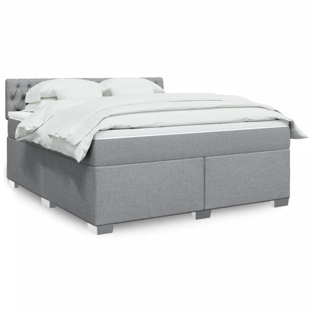 vidaXL Giroletto a Molle con Materasso Grigio Chiaro180x200 cm Tessuto